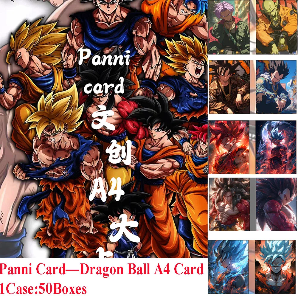 Carte de collection Dragon Ball A4 pour enfants, jeu de cartes Lotus, Super Saisuperb, Son Goku, Anime Rick Flash, carte dessinée à la main conviviale rée, jouet cadeau