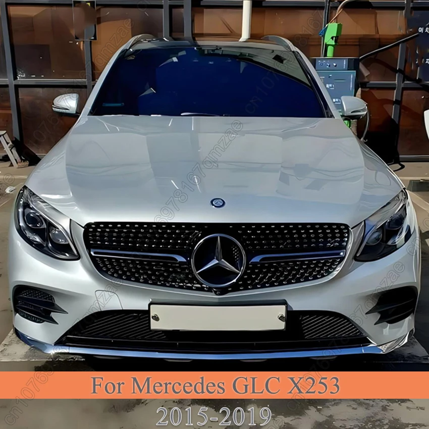 Front Bumper Grilles Diamonds Style For Mercedes Benz GLC Class X253 2015-2019 GLC250 GLC300 GLC350e GLC43 Racing Grill Kits