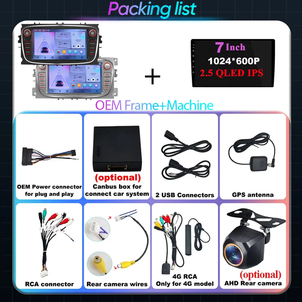Car Radio Android 13 For Ford Focus mk2 S-Max Mondeo Galaxy C-Max Multimedia Navigation GPS Wireless Carplay Auto Head Unit image 6