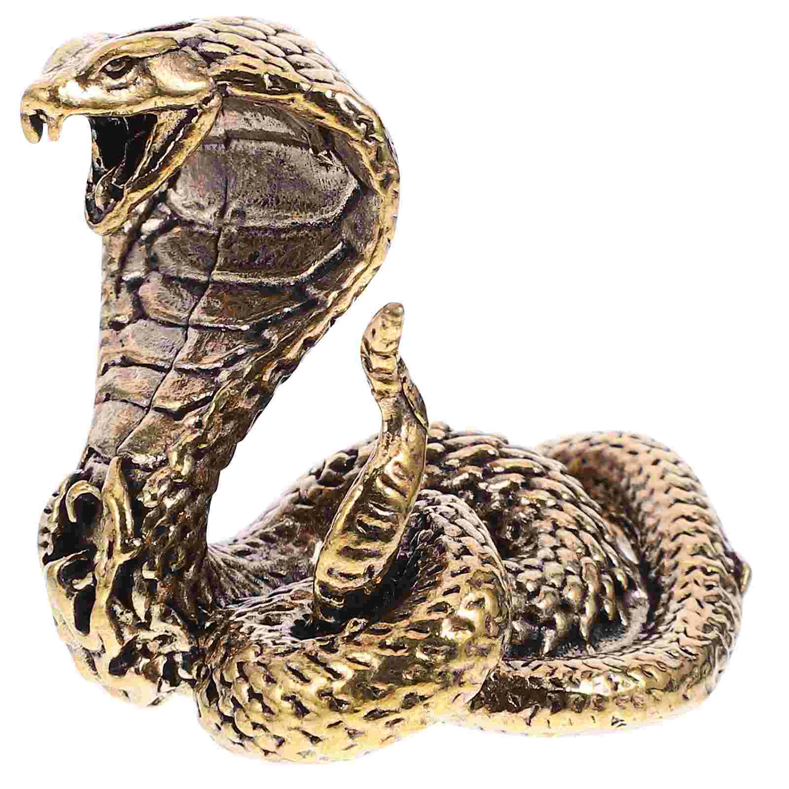 

Bronze Tea Pet Snake Ornament Table Decor Creative Figurine Brass Statue Desktop Adornment Toys