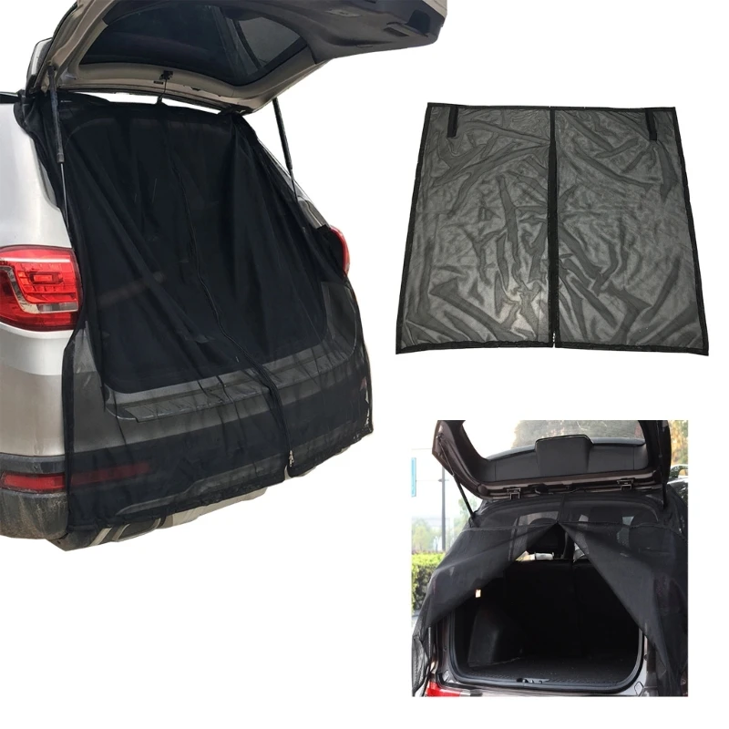 Car Tailgate Mosquitos Net Rear Windshield Sunshade Screen Anti-Flying Net Trunk Privacy Protections for SUV MPV Camping