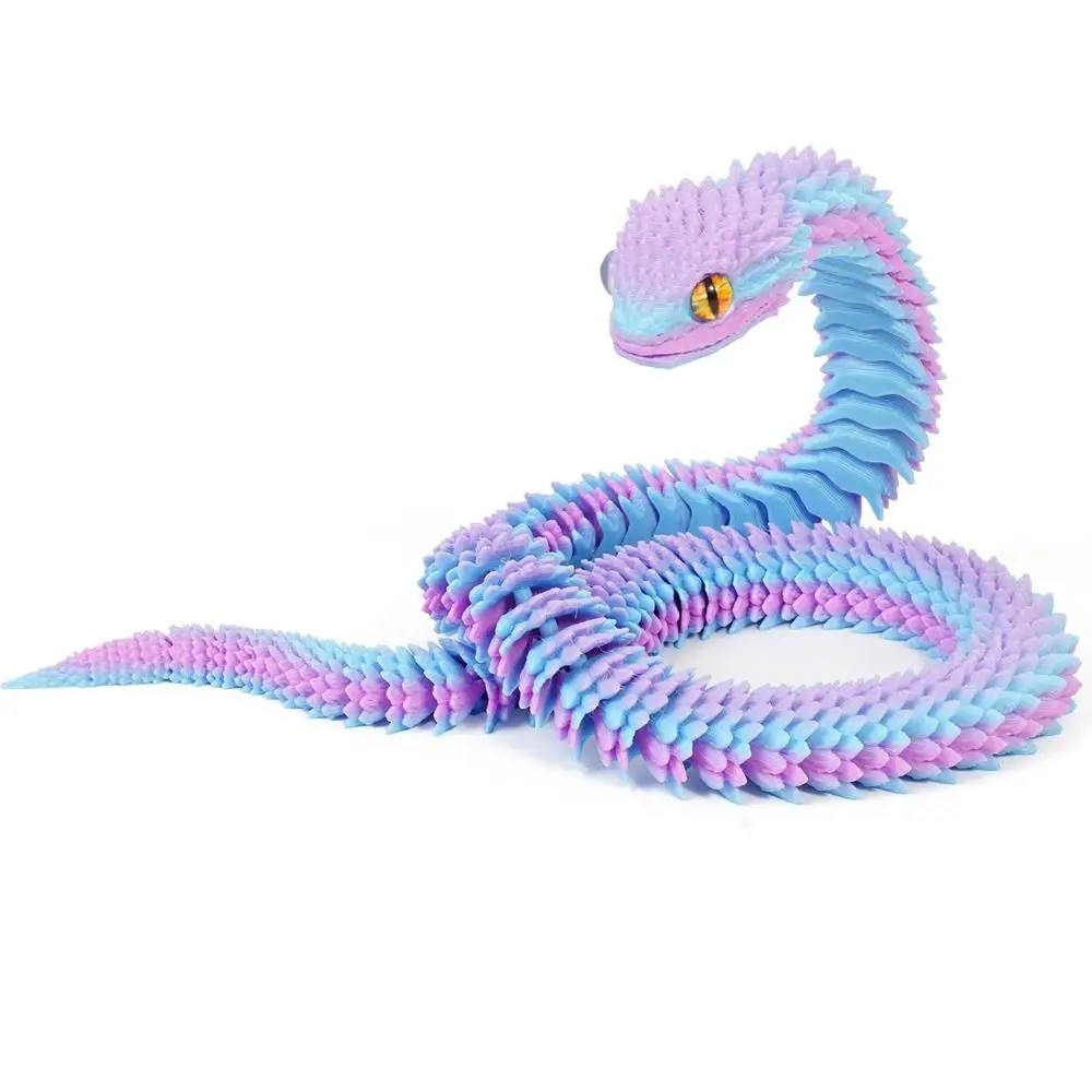 Realistic 3D Printed Snake Toy 30/45/60cm Multicolor Simulated Snake Ornament PLA Simulation Animal Simulation Model Christmas