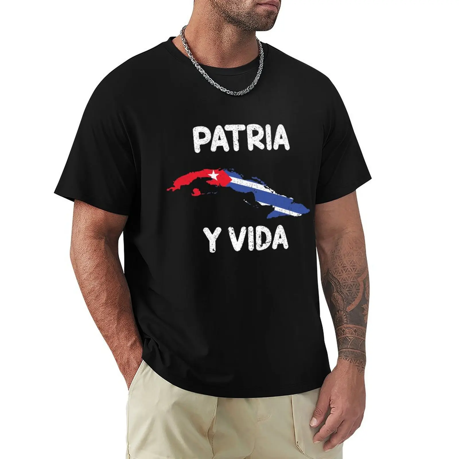 Patria Y Vida T-Shirt designer shirts plus sizes shirts graphic tee men