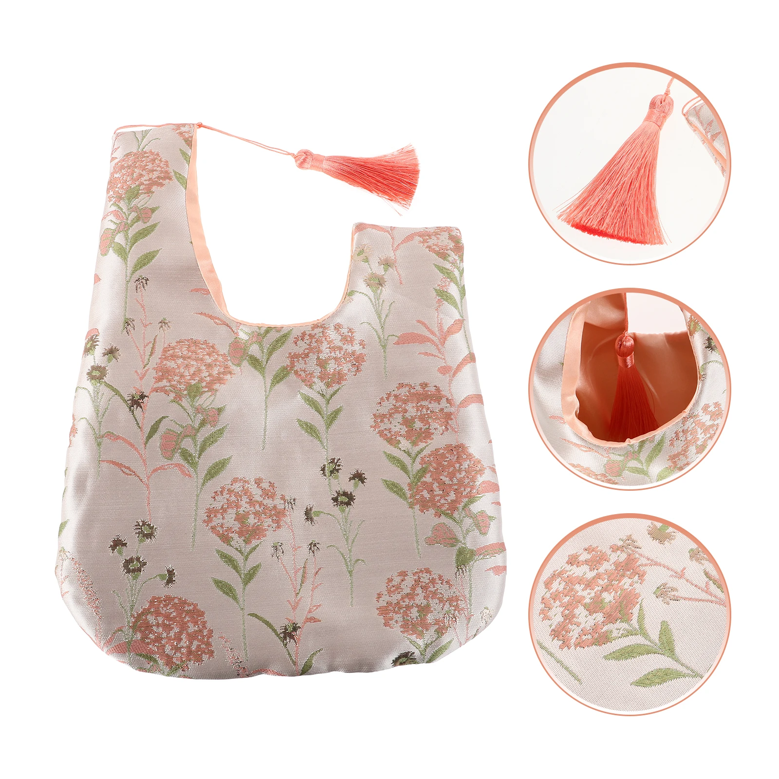 

Ancient Style Small Bag Girls Wrist Hanfu Handbag Cloth Material Exquisite Craftsmanship Versatile Wristlet Purse Japanese Knot