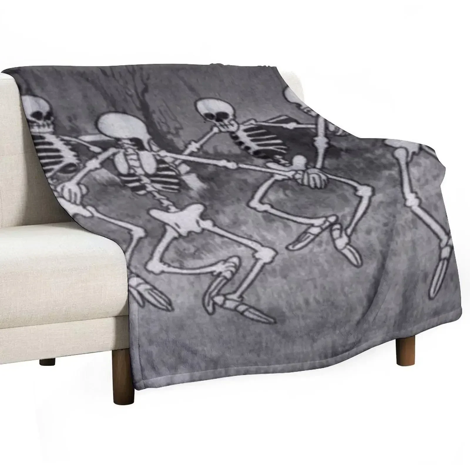 

Old Cartoon Dancing Skeletons Throw Blanket Giant Sofa valentine gift ideas for sofa Blankets For Sofas Blankets