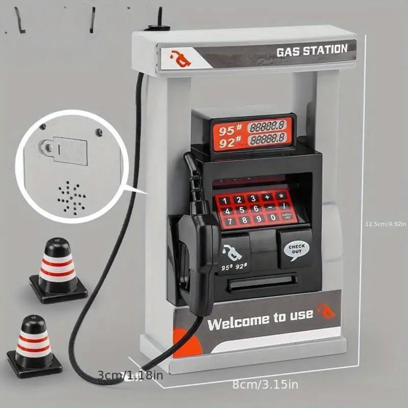 

DIY Interactive Youngsters' Gas Station Playset with Realistic Details & Fun Sound Effects Toy Model for Boys (Car Not Included)