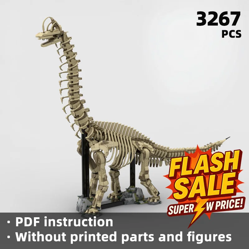 Dinosaur skeleton building blocks clearly replicate the bone structure replicating the body shape features of prehistoric giants