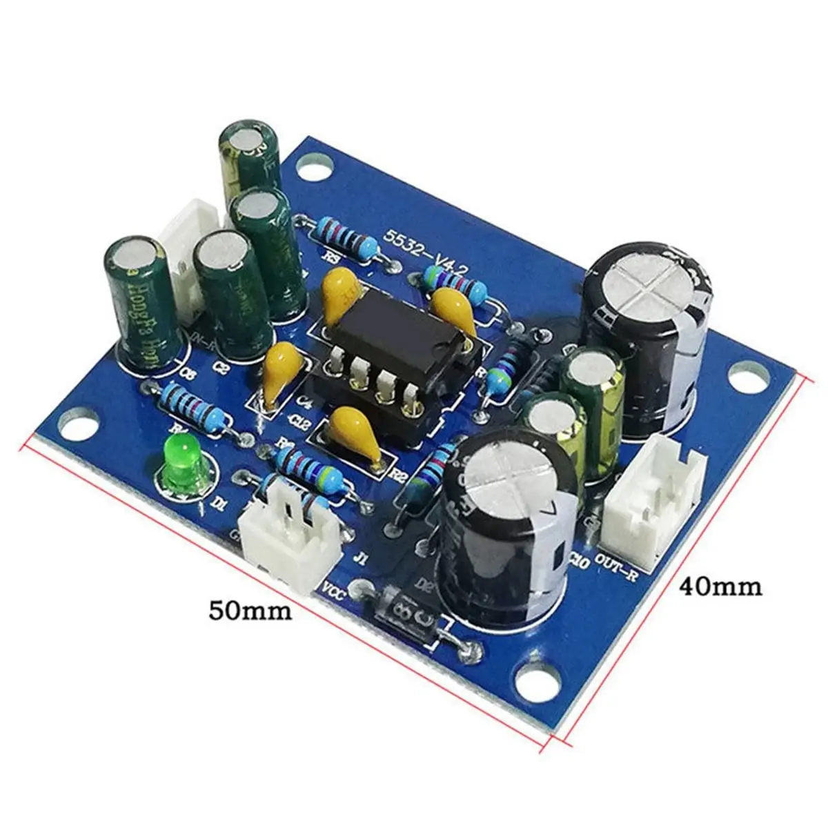 (DT37) 5532 Preamplifier Board Kit 12-35V DC Single Power Supply Interchangeable Single Power Front Panel Audio Amplifier Board