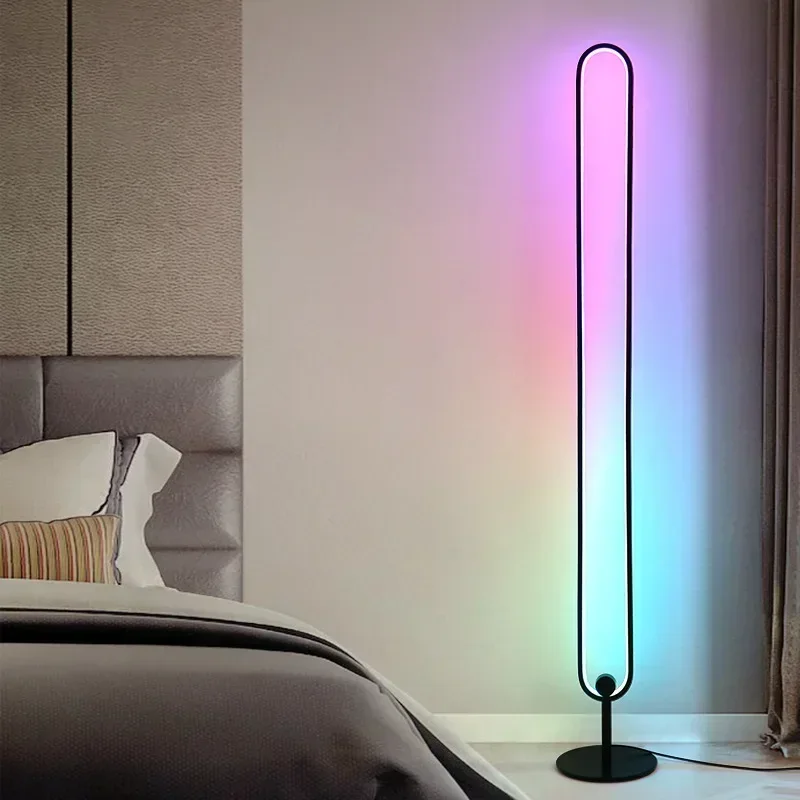 Modern RGB Remote Minimalist LED Floor Lamp for Living Room Decoration with Remote Control Intelligent Floor Lamp