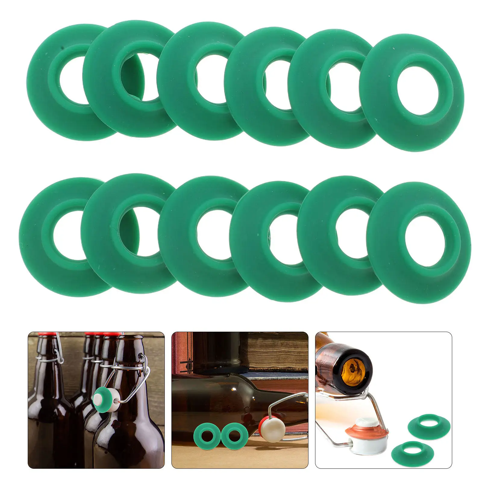 12Pcs Reusable Silicone Swing Top Gaskets for Beer Bottles Airtight Seal Prevents Leakage Maintains Carbonation Bottle Seals