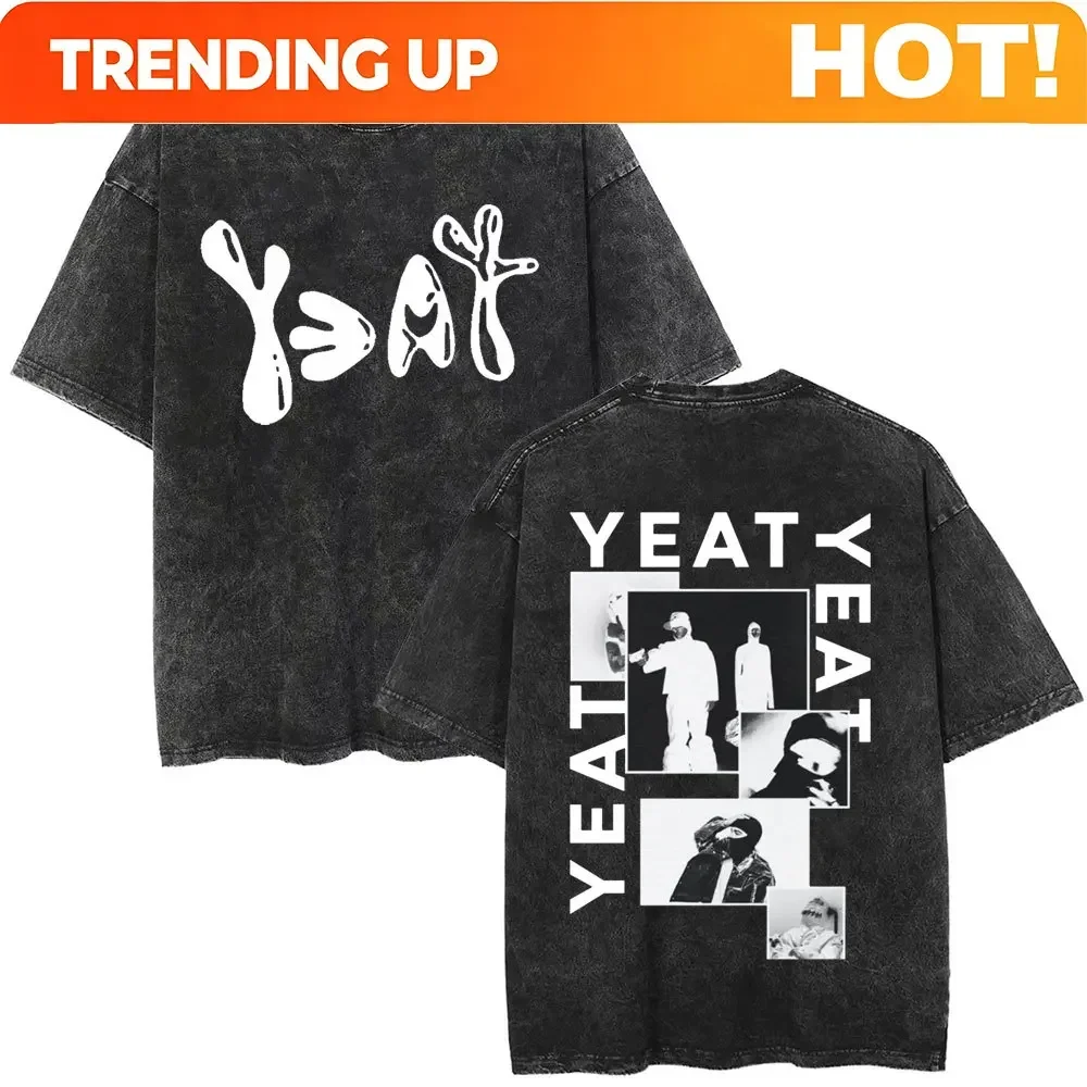Customization Washed Rapper Yeat Graphic T Shirts LYFESTYLE 2093 Merch T-shirt Men Women Hip Hop Fashion Vintage T Shirt Cotton
