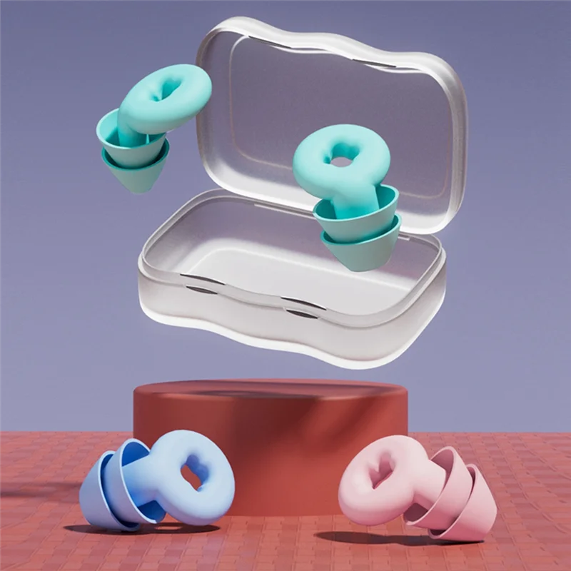 Soft Silicone Ear Plugs para redução de ruído, impermeável Ear Plug para dormir aviões, sensibilidade ao ruído, azul