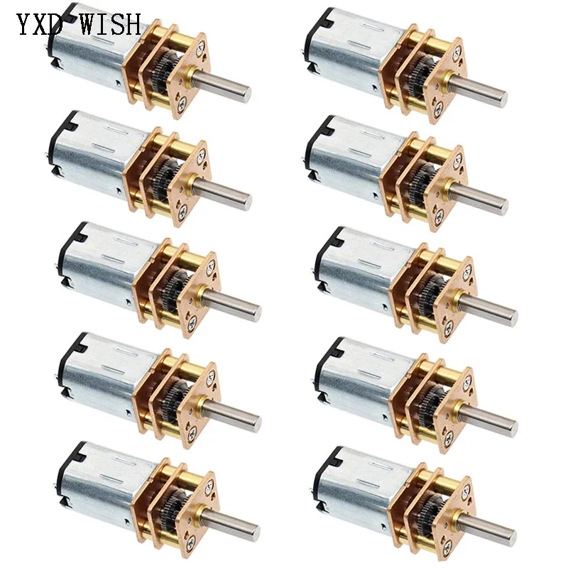 10pcs GA12-N20 DC 3V 6V 12V Micro Metal Gear Motor Gear Wheel Gear Motor 30RPM 50RPM 60RPM 100RPM 200RPM 300RPM 600RPM 1000RPM