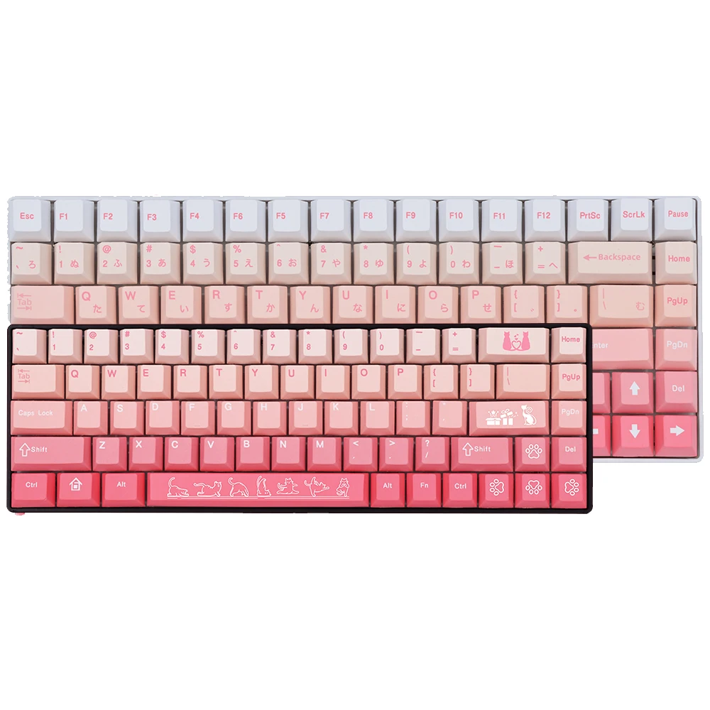 

139/151 keys Gradient series theme Pink keycaps PBT material Cherry Profile Compatible with mechanical keyboards