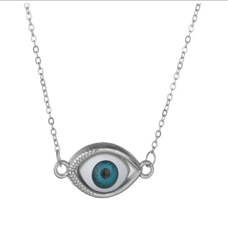 Vintage Punk Evil Eye Necklaces  Blue Eyeball Connect Exaggeration Multiple Dense Evil Eyes Necklace