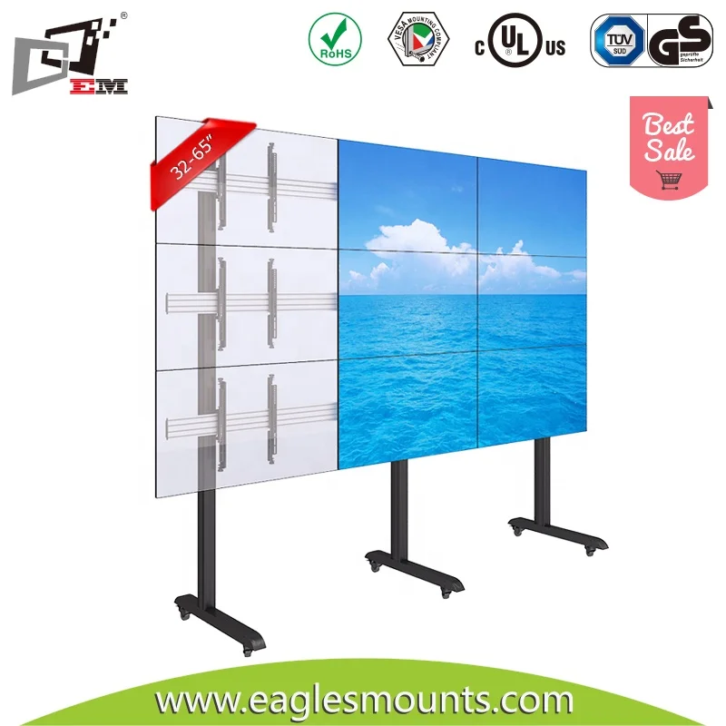 Image 5: Support TV sur pied pour mur vidéo 2x2, 3x3, 4x4, chariot mobile pour écran publicitaire professionnel et commercial