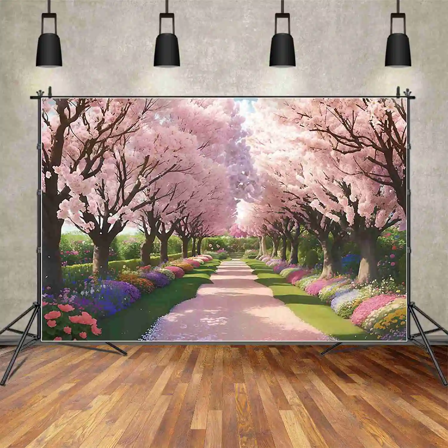 MOON.QG Birthday Party Backdrop Photography Fairy Tale Garden Wonderland Photocall Background Children Studio Photobooth Props