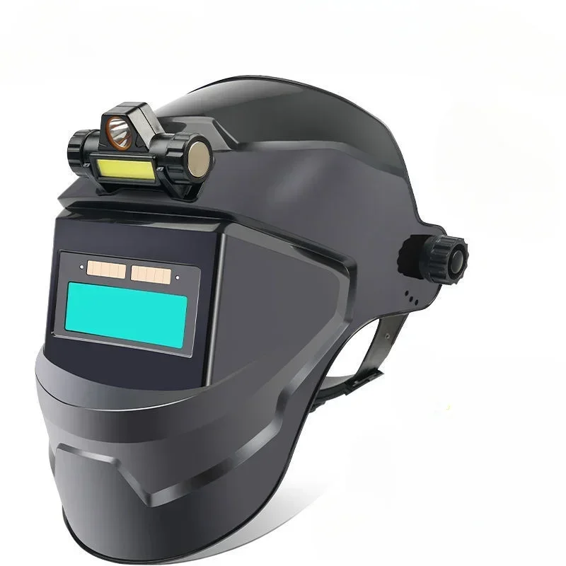 Maschera per saldatura Casco per saldatura Maschera per saldatore Oscuramento automatico Maschera per saldatura Cappuccio con lampada frontale