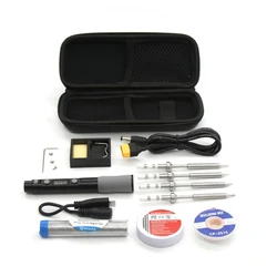 SEQURE D60B Kit with 4 Tips 60W Mini Electric Soldering Iron with DC12-24V TYPE-C Interface Precision Repair Tools