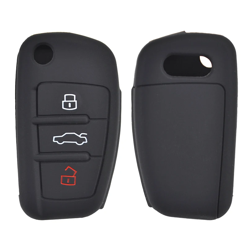 AX For Audi A1 S1 A3 S3 A4 A6 RS6 TT Q3 Q7 2005 2006 2007 2008 2009 - 2013 3 Button Silicone Car Remote Key Fob Shell Cover Case