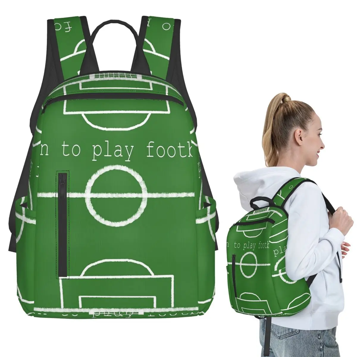 Football Field Backpack Student BookBag Kids School Bag Laptop Shoulder Bags Men Women