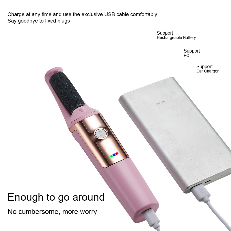 LCD 무선 필링 트리머 그라인딩 헤드, 전문 굳은살 제거제, 전기 발 파일 연마기, 3 개