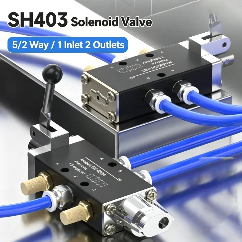 SH-40 High Quality Two-Position Five-Way SH-402 Reversing Valve Manual Reset 3 Hand Valve Manual Control Valve Manual Valve.