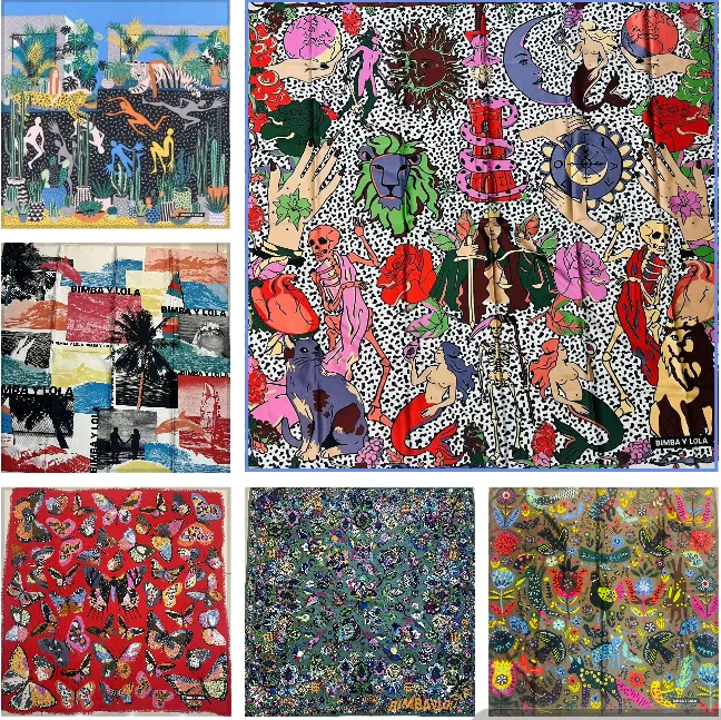 

Foreign trade original single Spanish new printed large square shawl beach scarf