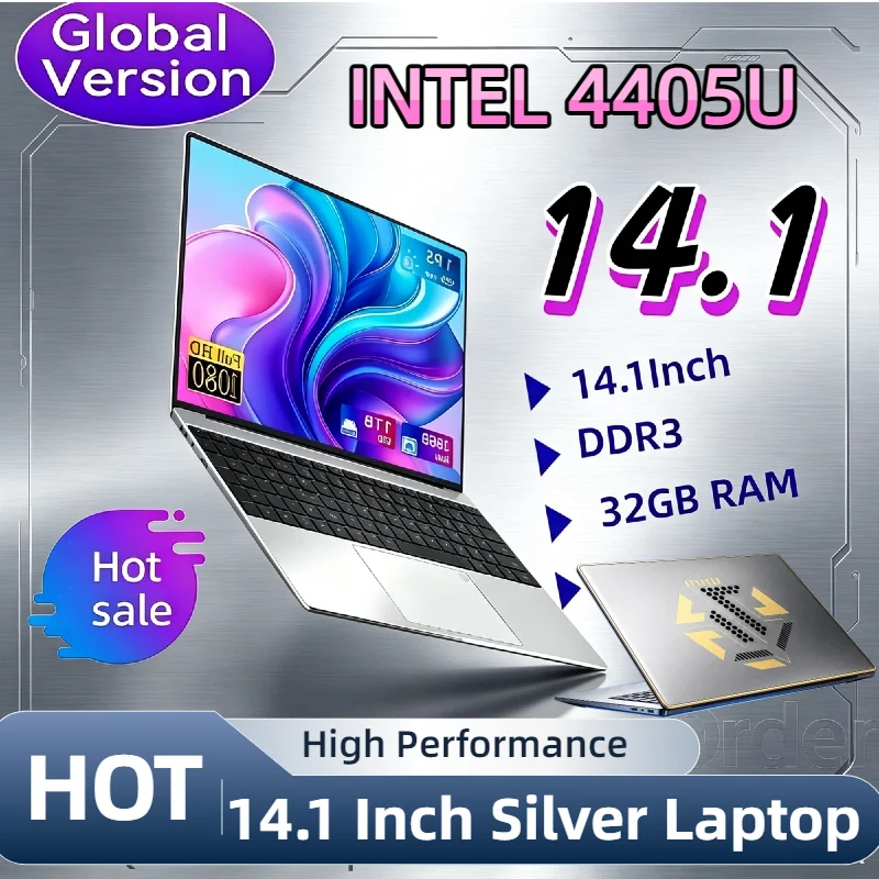 New Arrival Intel Core 4405U 14.1 Inch Notebook Computer 32GB RAM 1TB 2TB SSD High Performance Laptop For Office Study Game