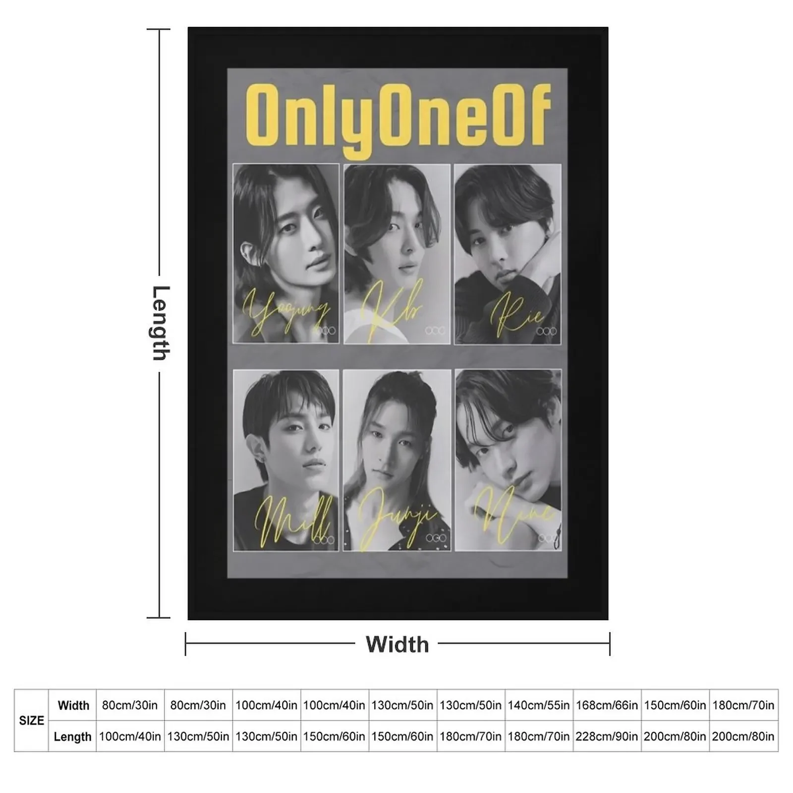 Onlyoneof Kpop Members Throw Blanket Sofas Loose Flannel Quilt Cute Thermals For Travel Blankets