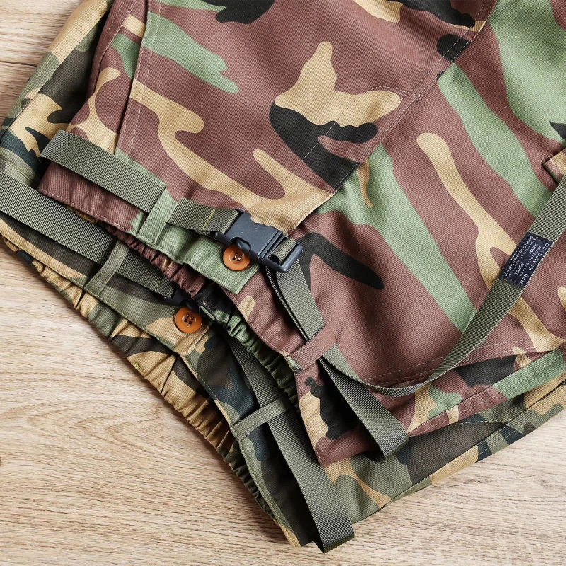 Tooling Camouflage Shorts Mens Summer Retro Casual Outdoor Sports Wear-resistant Middle Pants Multi Pocket Straight Leg Shorts