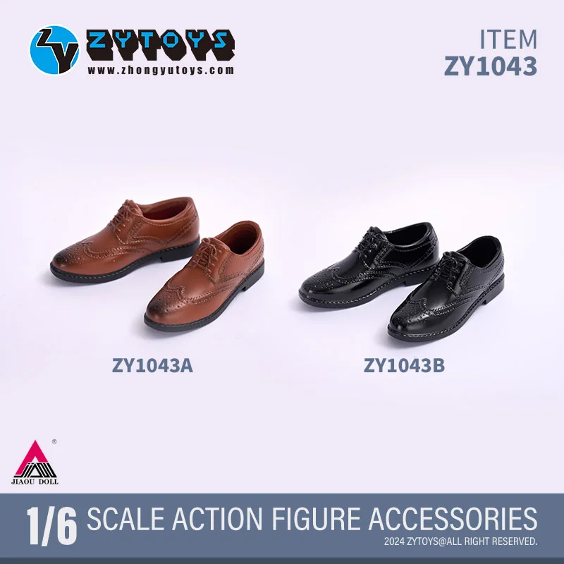 ZYTOYS ZY1031 ZY1043 1/6 ذكر الأعمال أحذية من الجلد أسود جولة تو/عالية أعلى الأحذية نموذج ل 12 "الدمى عمل الشكل الجندي