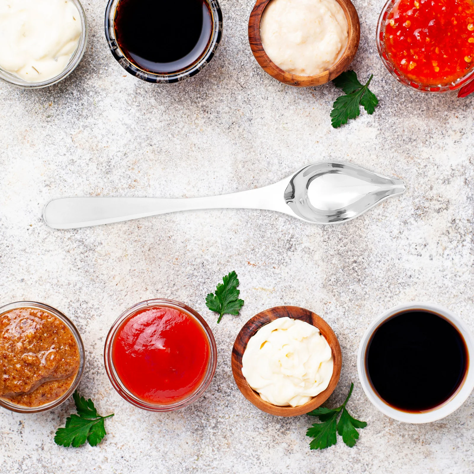 

1pcs Stainless Steel Sauce Spoon Tapered Spout Precision Drizzle Tool For Desserts Decorative Drawing Pastry