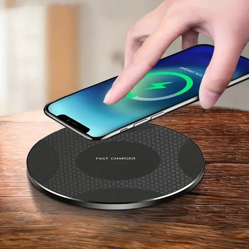 15W Wireless Charger Pad Type C Desktop Ultra-thin Mobile Phone Fast Charging Dock Station For iPhone 14 13 12 11 Samsung Xiaomi