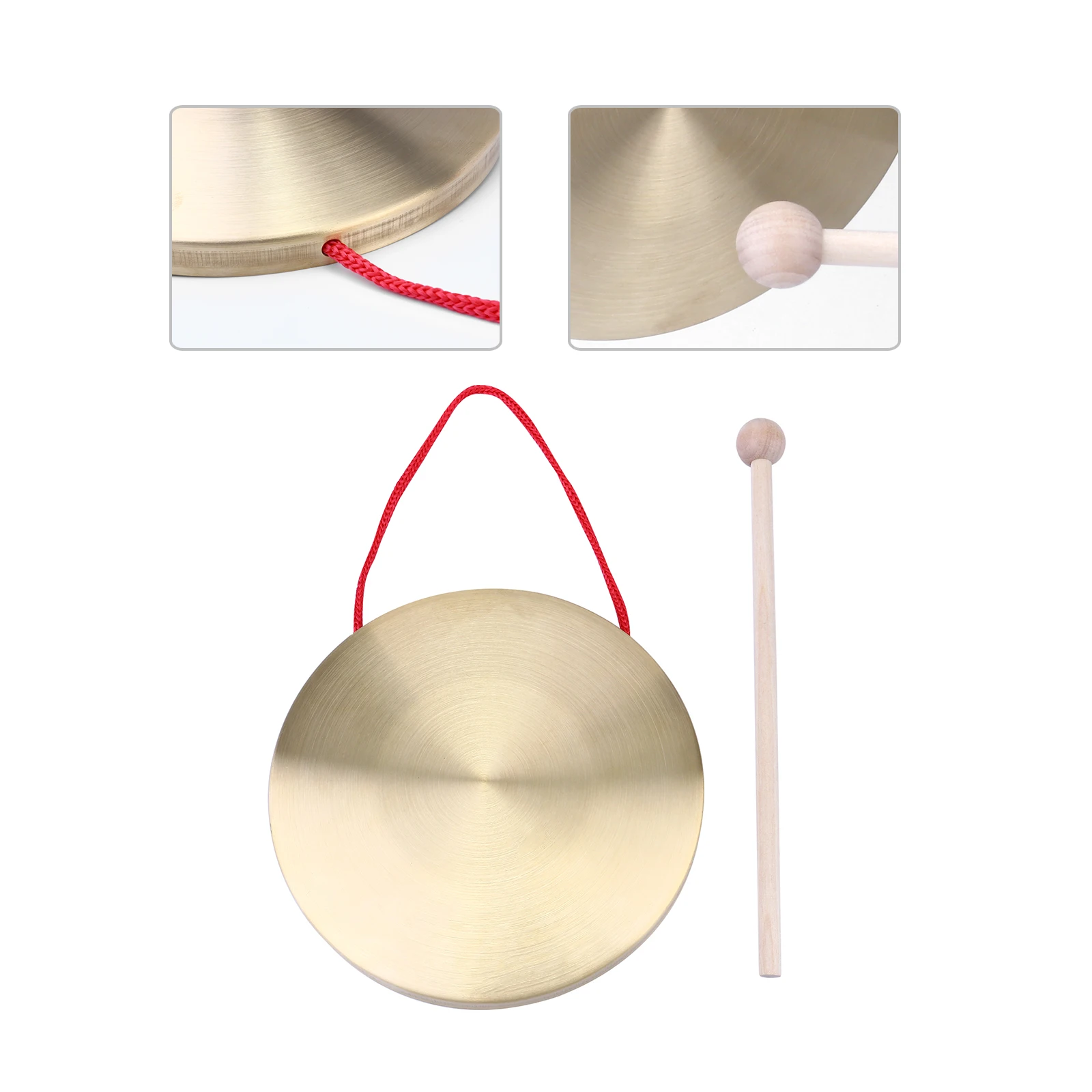 

1 set 1 Set Copper Gong Hand Gong Opera Percussion Instruments Round Play Rhythm Training For Party Concert