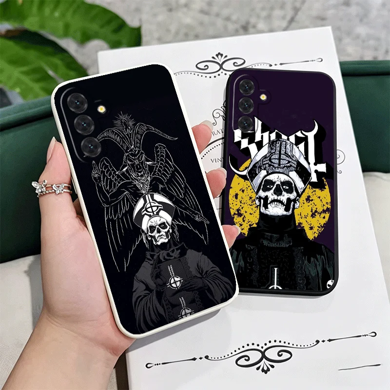 Funda de teléfono suave Ghost Papa Emeritus para Samsung A17 A16 A15 A14 A13 A57 A56 A55 A54 A53 A37 A26 A25 A24 A23 A36 A35 A34 A33 Coup