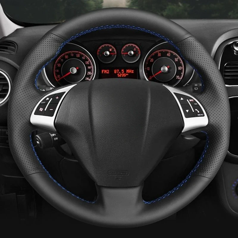 DIY Black Hige Soft Artificial Leather Steering Wheel Cover for Opel Combo Fiat Bravo Grande Punto Linea Qubo Doblo Punto