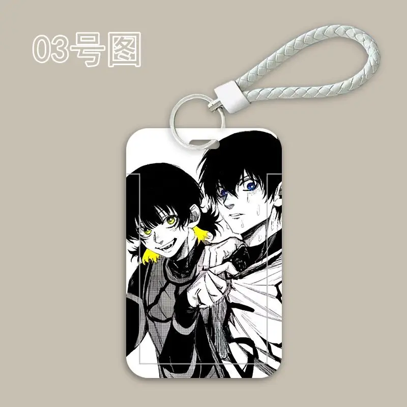 Anime Blue Lockl Bachira Meguru Student Card Cover Set Bus Card Access Card Houder Intrekbare Beschermhoes Sleutelhanger