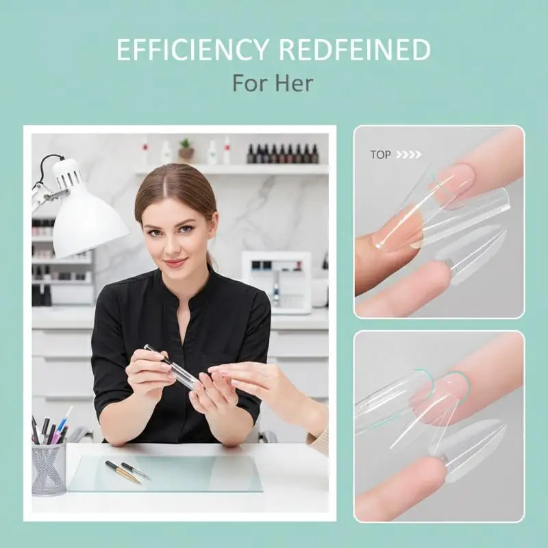 

180pcs Sandwich Dual Nail Forms 3 Boxes 15 Sizes Quick Extensions T-shaped Ellipse Manicure Top & Bottom Mold for Nail Art