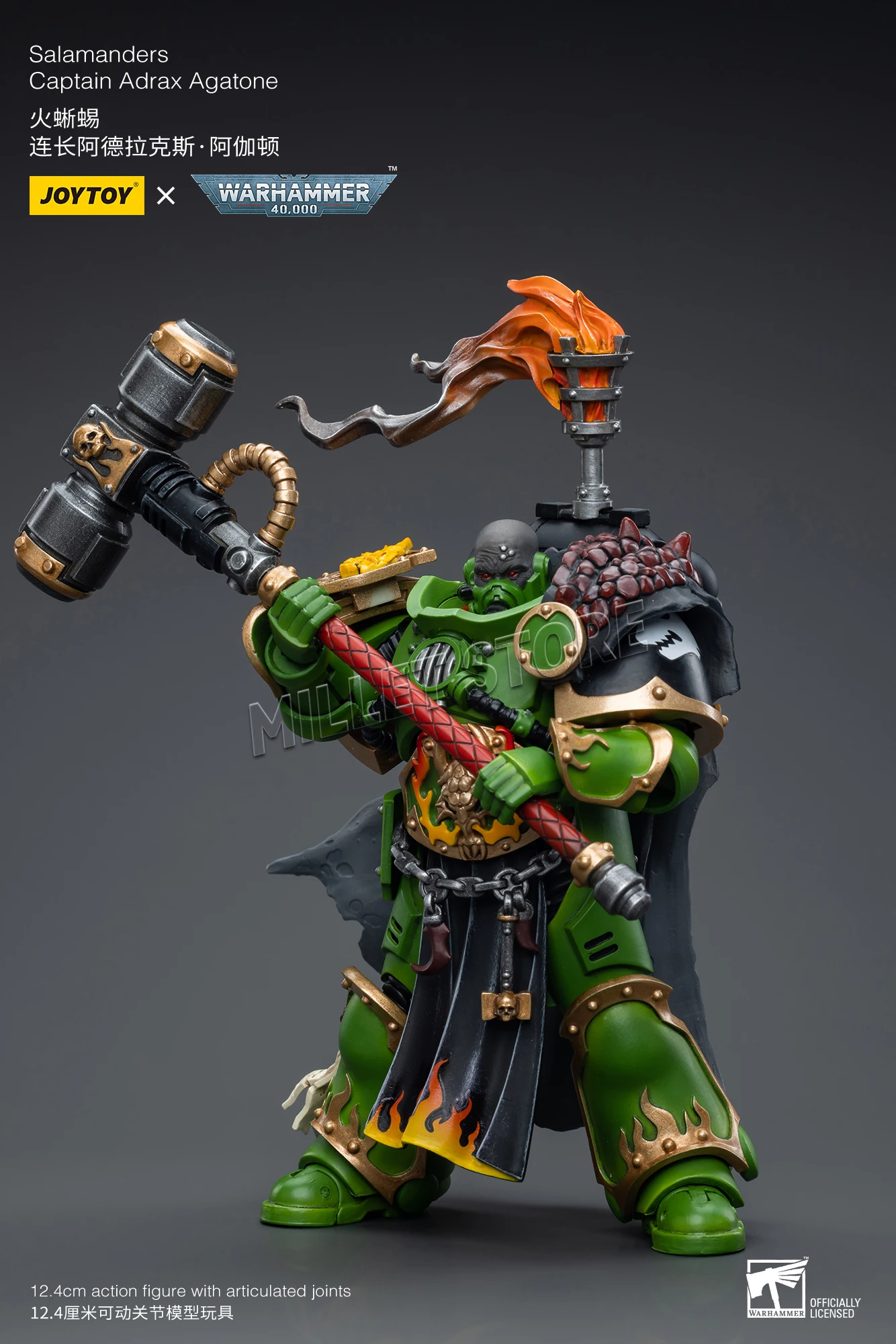 

In Stock JOYTOY 1/18 Action Figure 40K Salamander Captain Adracus Agathoni Replica Animation Model Toy