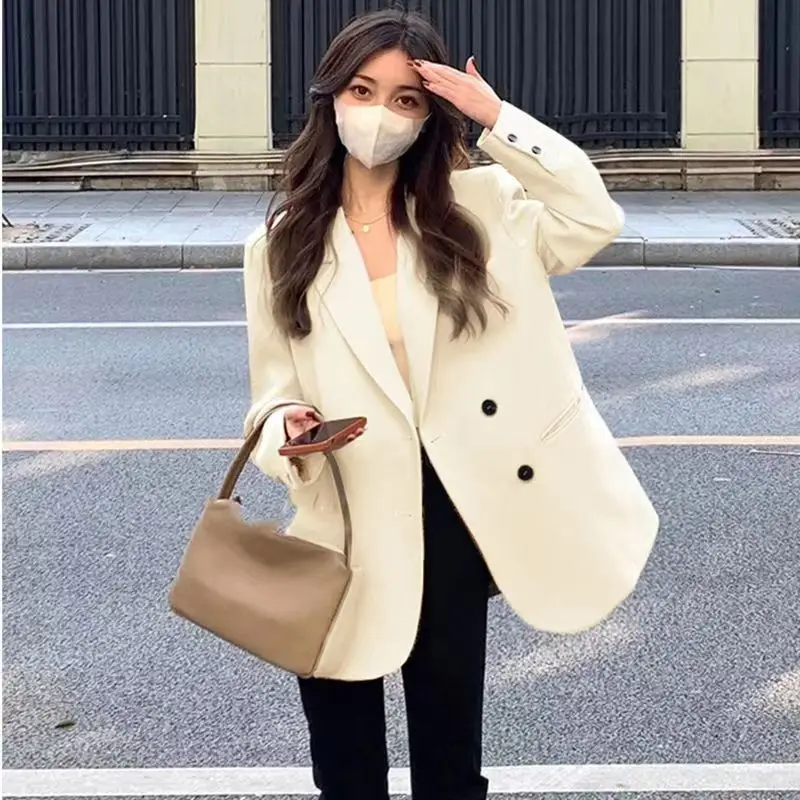 Korean Chic Blazer Women Clothing Black Suit Office Ladies Jacket Long Sleeve Buttons Coats Luxury Brands Tops Blazer New