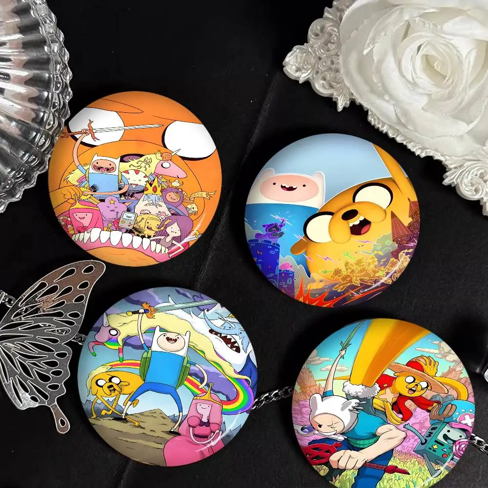 Anime Cartoon A-AdventureS Time Creative Tinplate Soft Button Pins Animal Icon Brooch Lapel Backpack Badge Accessories Pin view 2