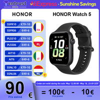 Global Version HONOR Watch 5 Smartwatch Precise GPS Tracking Quick Health Scan 1.85-inch Large Display GPS Supported IP68