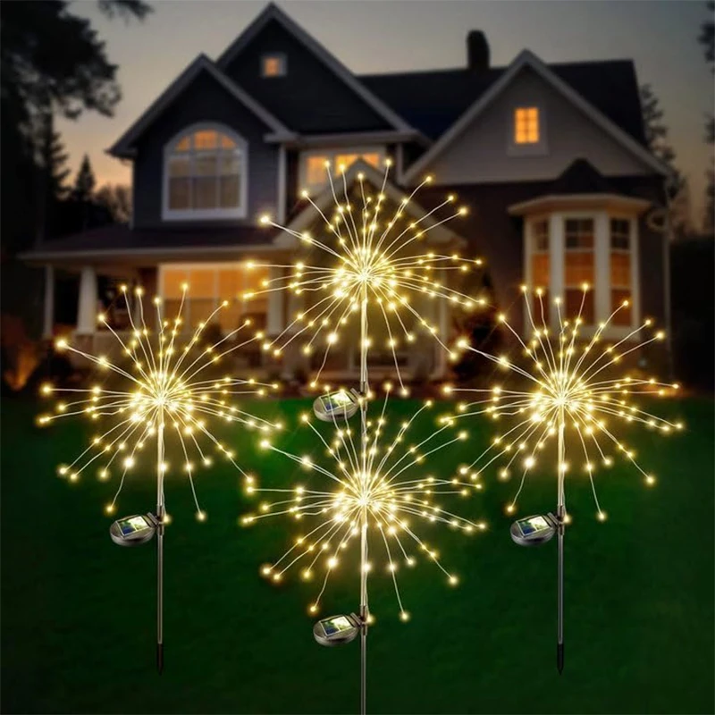 

1/2/4Pcs Solar LED Firework Fairy Light Outdoor Garden Decoration Lawn Pathway Light For Patio Yard Party Christmas Wedding