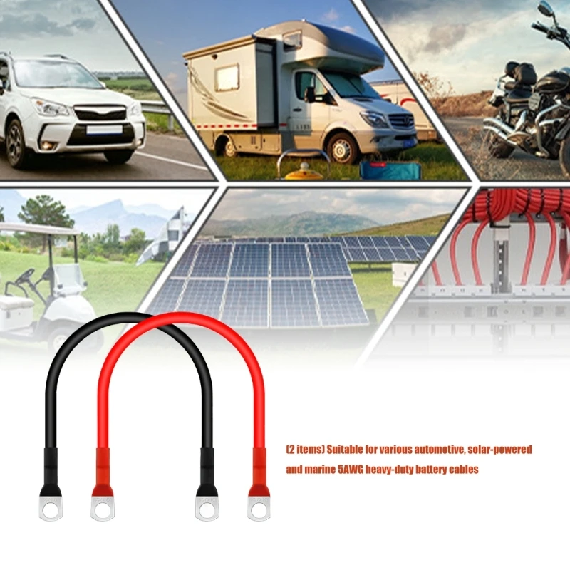 Premium 5AWG Copper Battery Cable 30cm Power Inverter Wire For Cars Solar Equipment And Marine Use view 6
