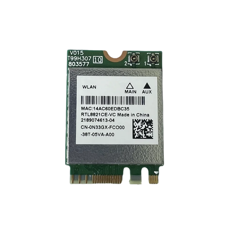 بطاقة محول كومبو RTL8821CE 802.11AC 1X1 Wi-Fi+BT 4.2، مناسبة لموديلات Dell وASUS وAcer China RTL8821