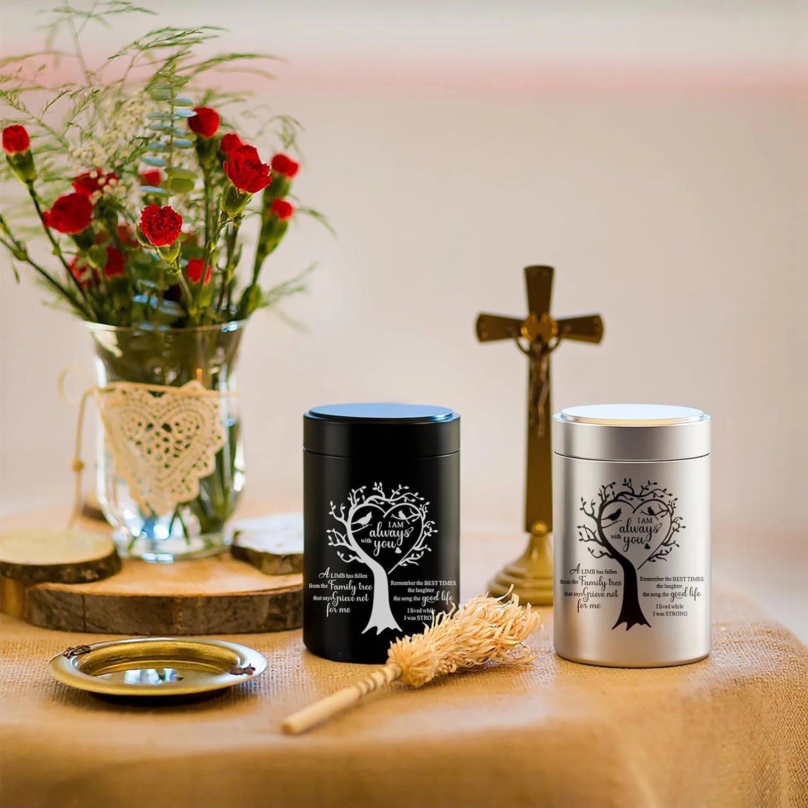 Small Urns for Human Ashes Mini Urns for Sharing Small Keepsake Urns Memorial Ashes Holder-Heart Tree