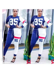 2023 New Fashion African Clothing Tight Sports Two Piece Women's Set