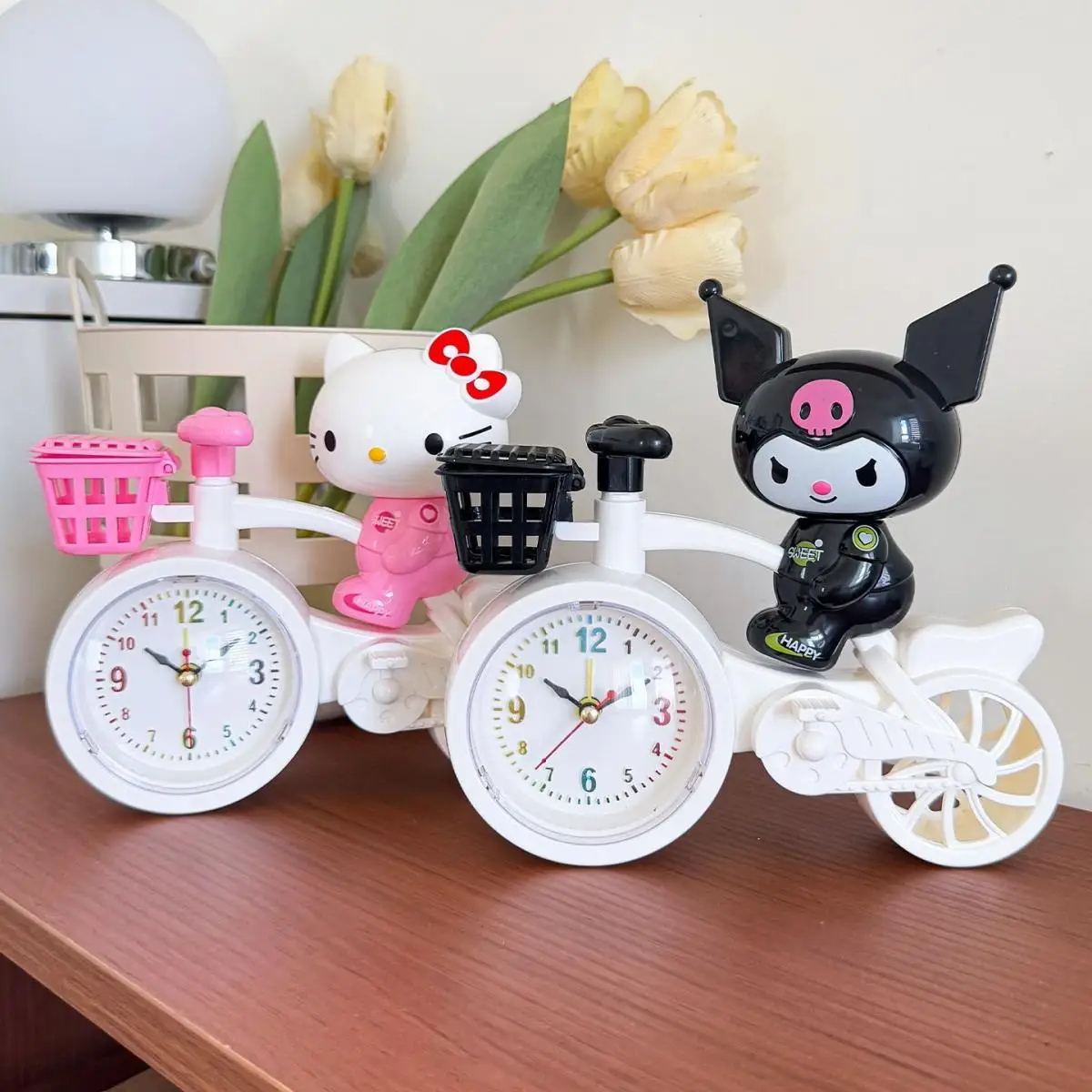 שעון מעורר ילדים חמודים של Sanrio Melody עם לב ילדה קרטון קבלת מוצר מצביע על שולחן או קישוטים שעון מתנת יומולדת לתלמידים