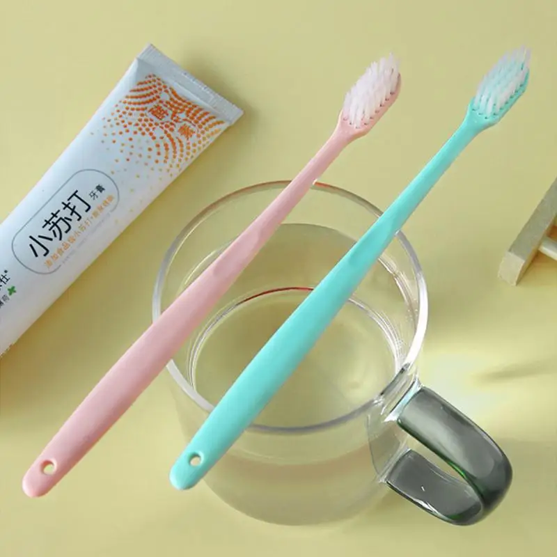 50/Set Macaron Toothbrush Adult Family Pack Household Toothbrush Soft Bristles With Protective Cover Oral Care Tools